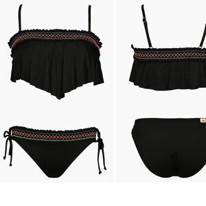 Hobie Black Smocked Bikini - Girl's Size M